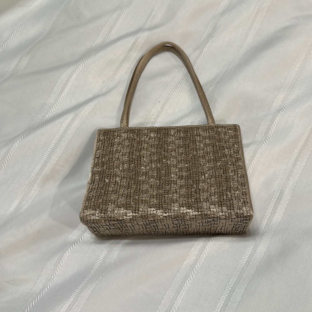Champagne Satin Evening Bag